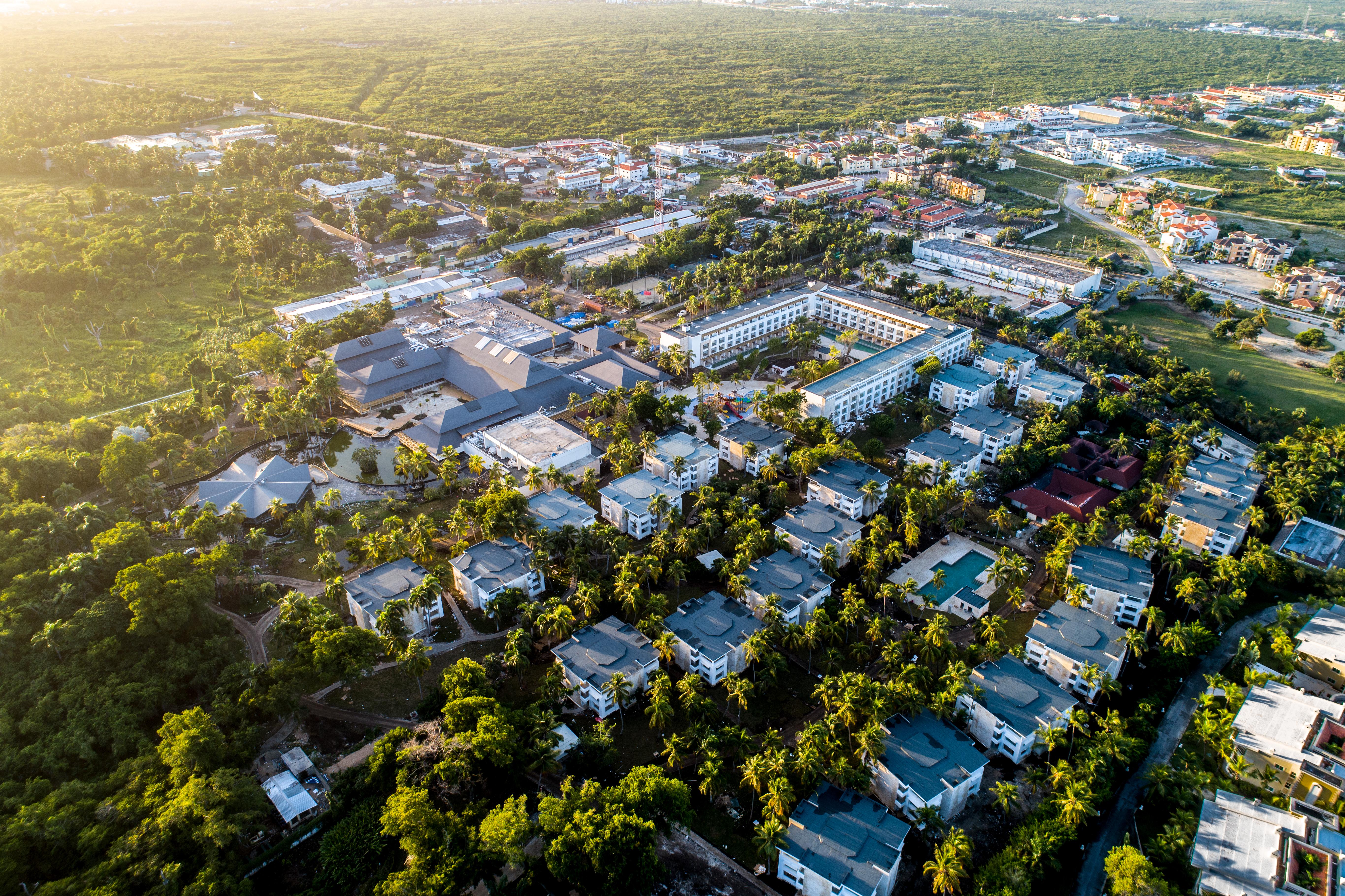 Grand Bavaro Princess (Adults Only) Hotel Exterior photo Aerial view of the town